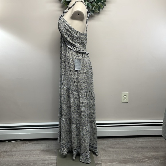 NWT Max Studio Navy Cream Medallion Links Sleeveless Maxi Dress L - Picture 4 of 15
